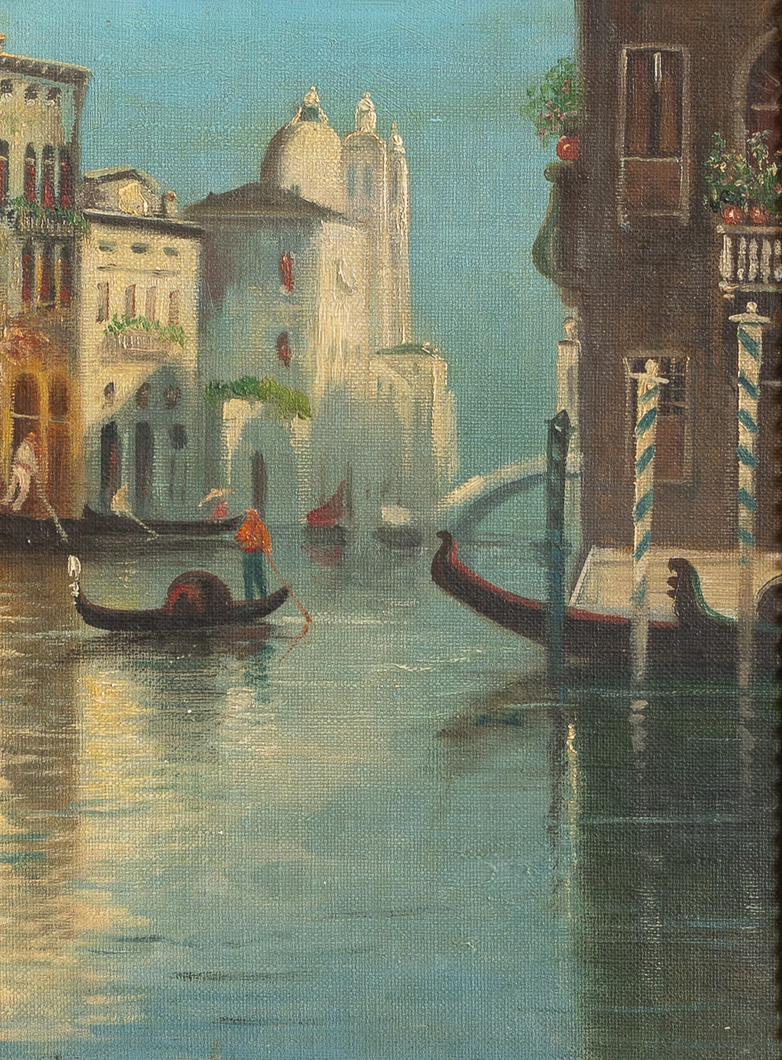 Pair of Original Vintage Oil Paintings of Venice