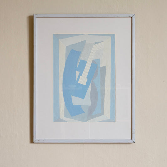 Vintage Original Abstract Guitar Painting from Sweden