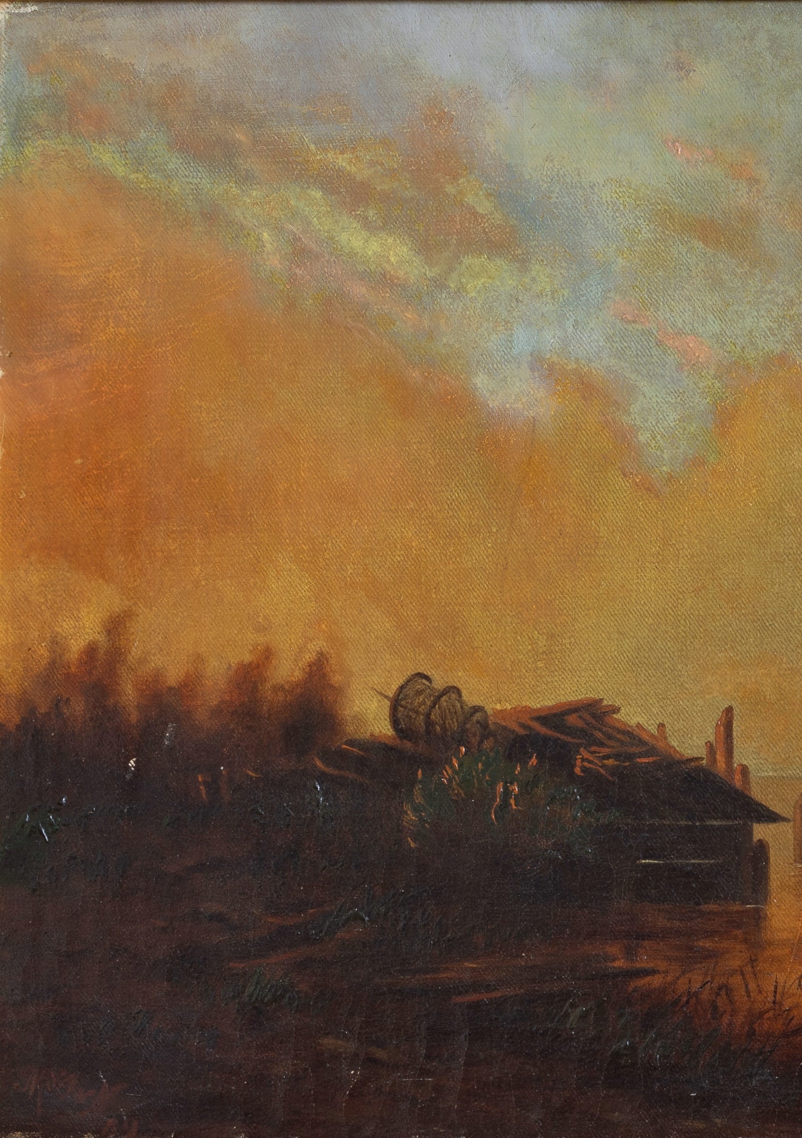 Vintage Art Original Coastal Oil Painting From Sweden