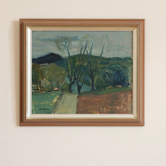 Mid Century Vintage Art Room Original Landscape Oil Painting