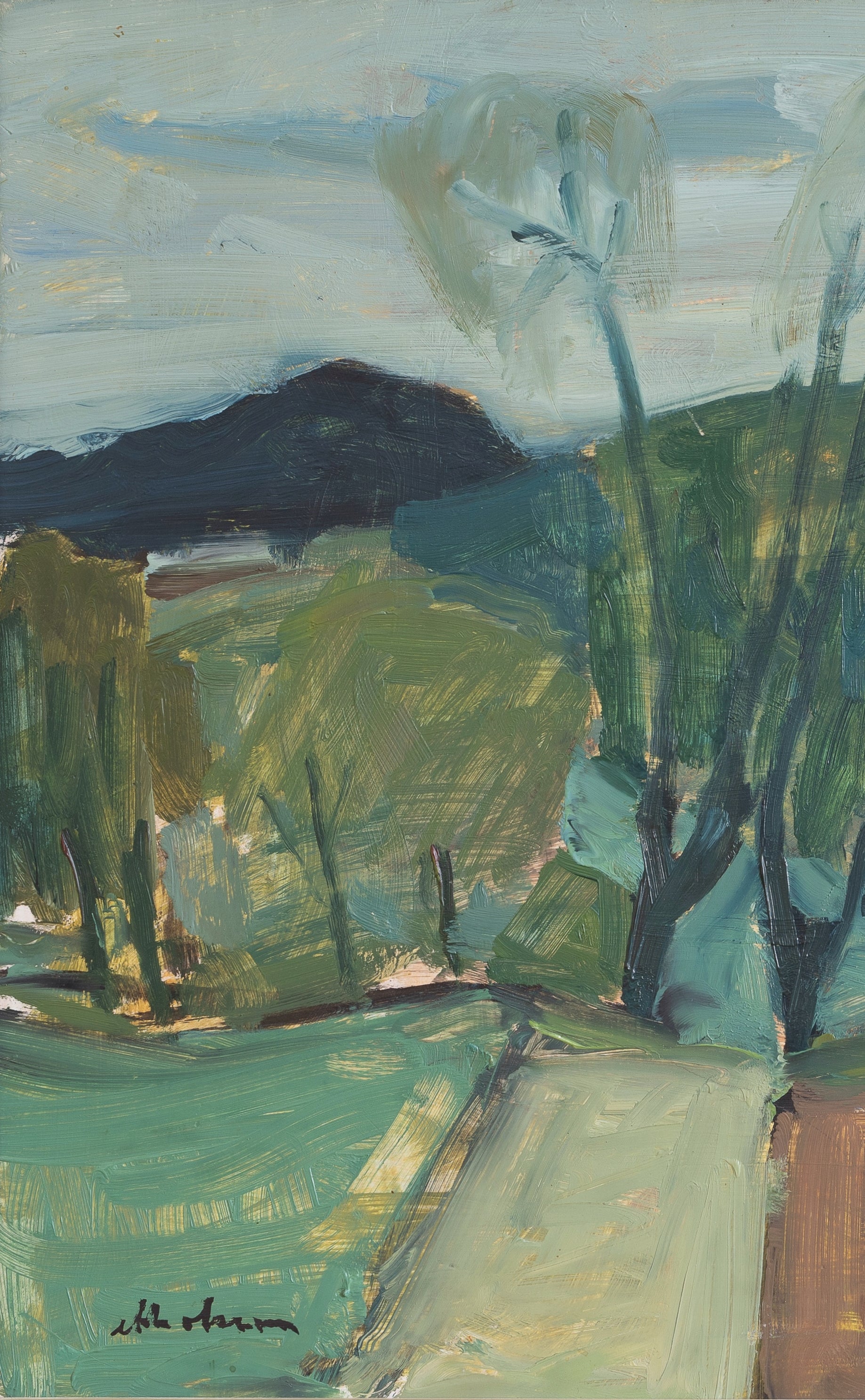 Mid Century Vintage Art Room Original Landscape Oil Painting