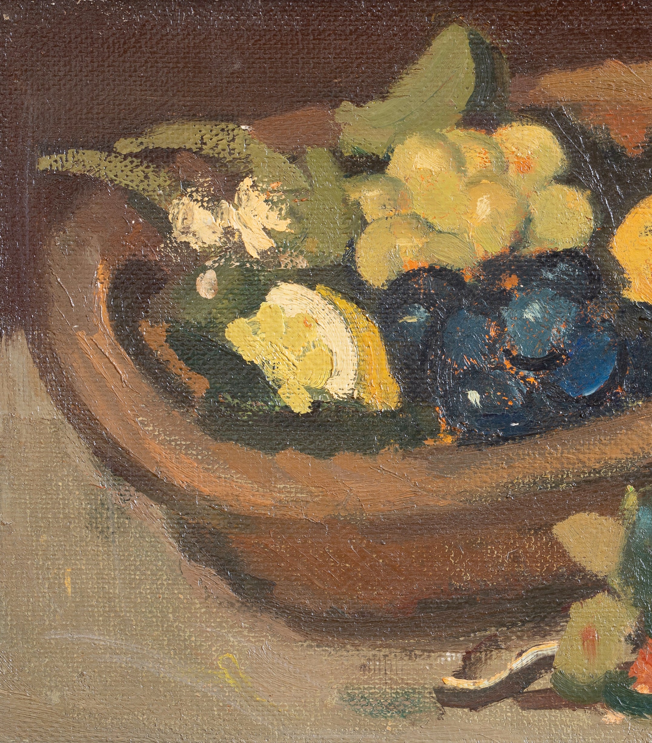 Vintage Art Room Mid Century Original Still Life Oil Painting from Sweden