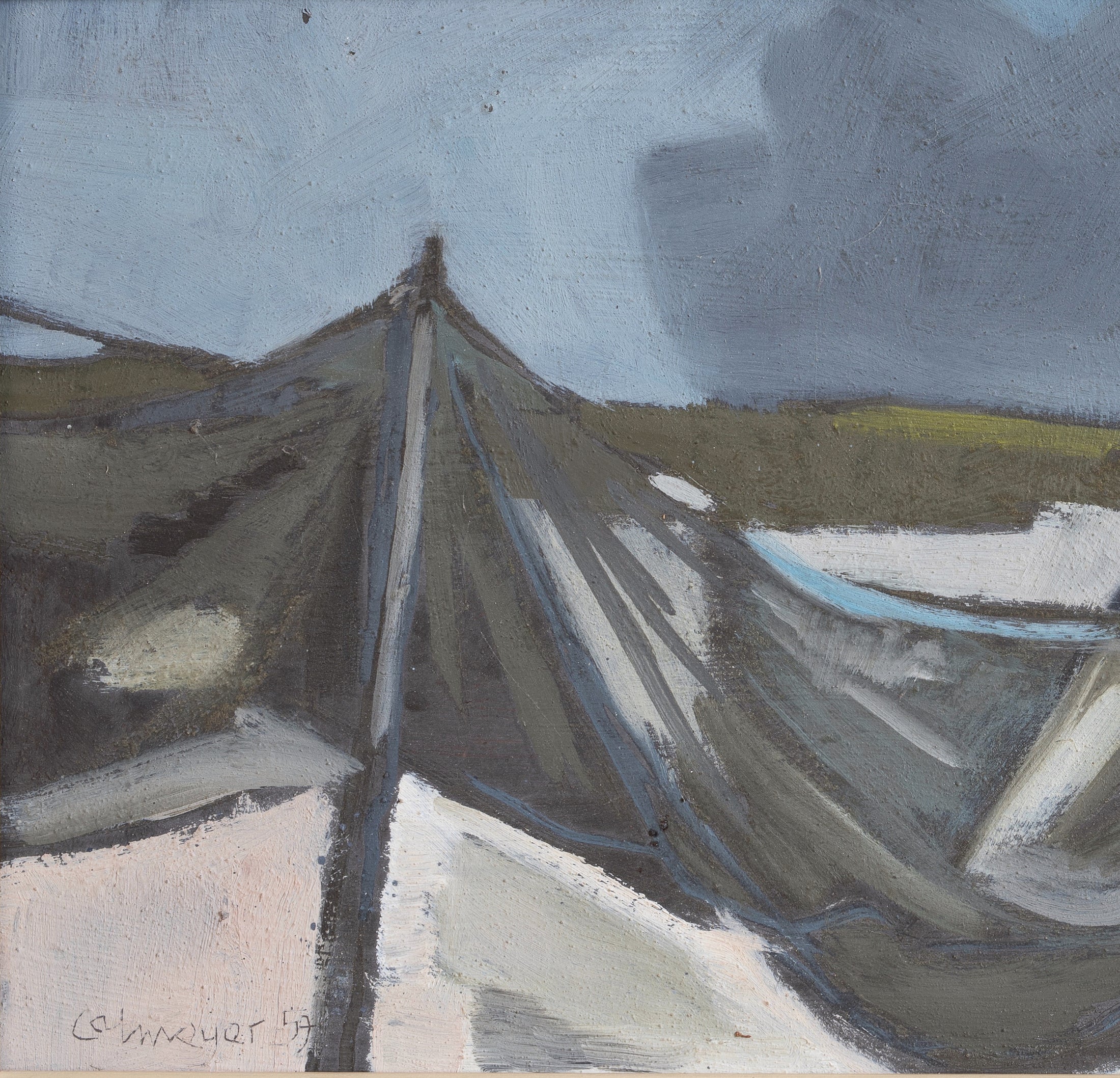 Original Mid Century Coastal Oil Painting from Sweden