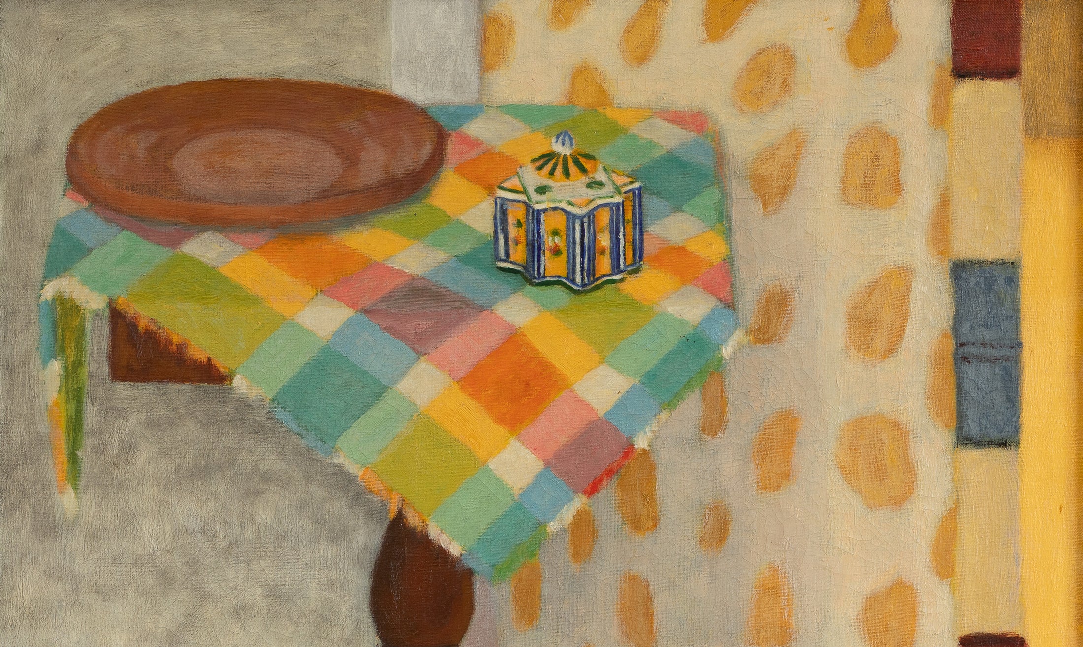 Vintage Mid Century Art Original Interior Oil Painting from Sweden