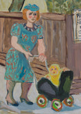 Load image into Gallery viewer, Vintage Art Original Village Oil Painting from Sweden
