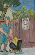 Load image into Gallery viewer, Vintage Art Original Village Oil Painting from Sweden
