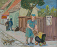 Load image into Gallery viewer, Vintage Art Original Village Oil Painting from Sweden
