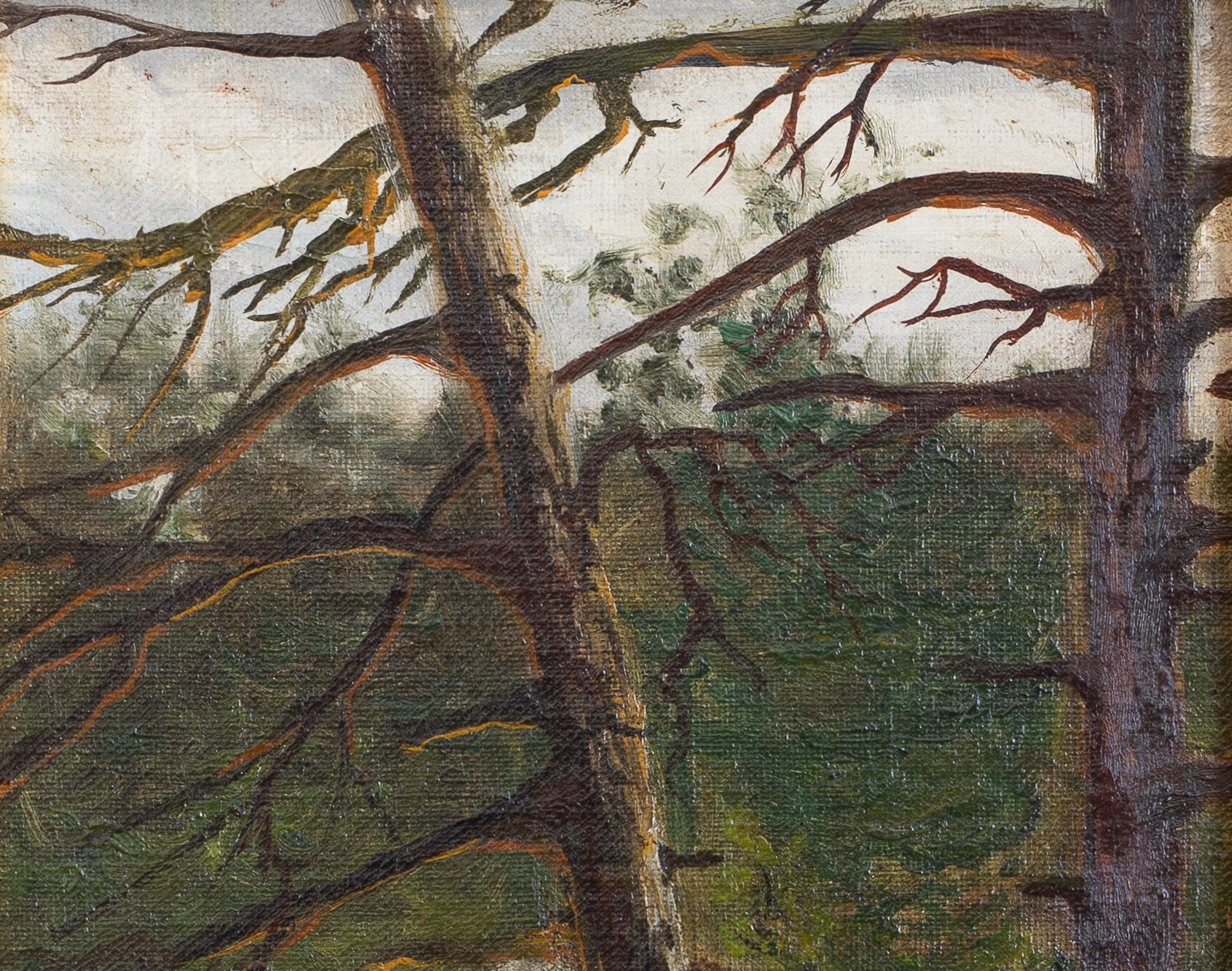 Original vintage landscape oil painting from Sweden
