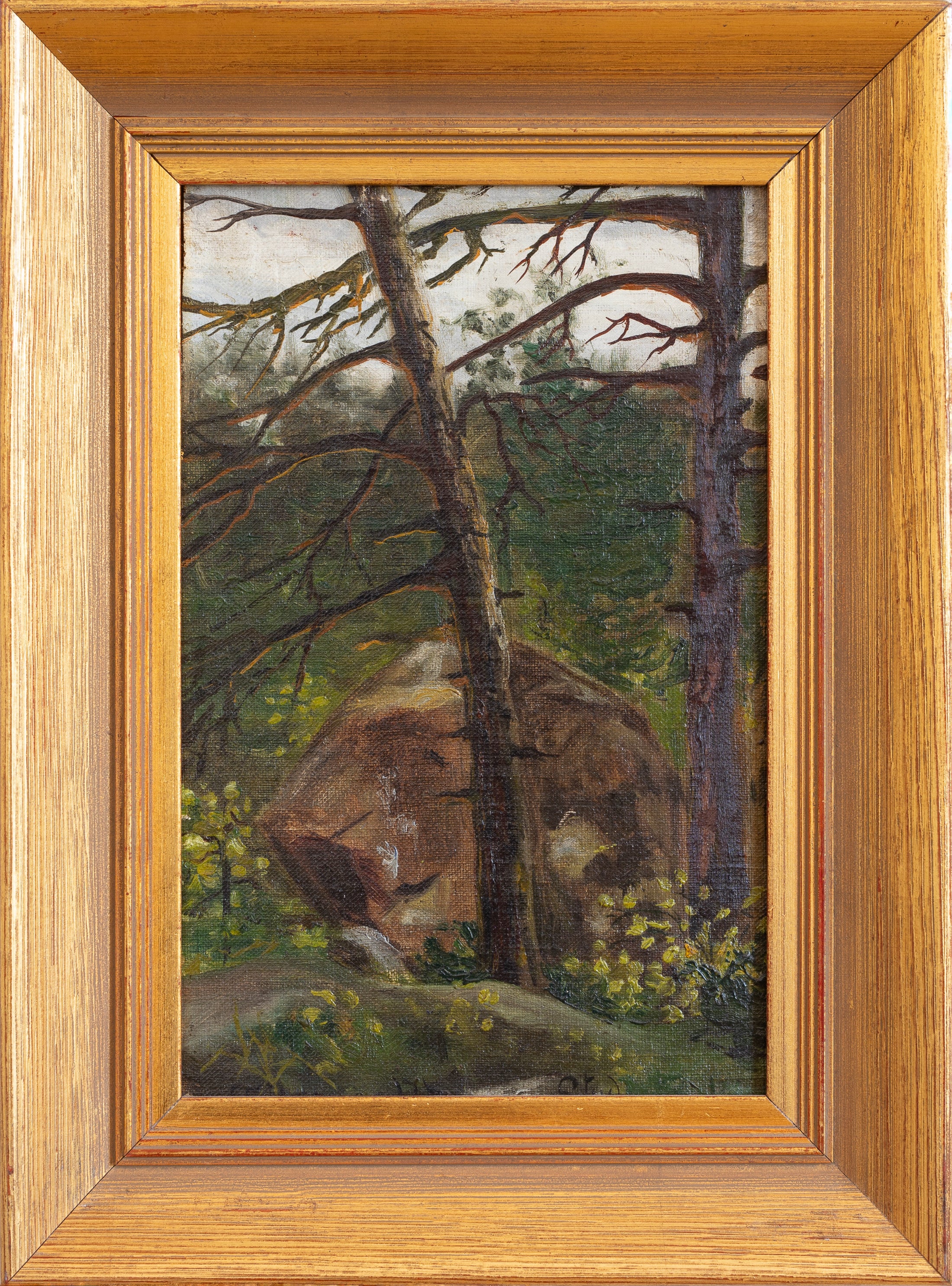 Original vintage landscape oil painting from Sweden