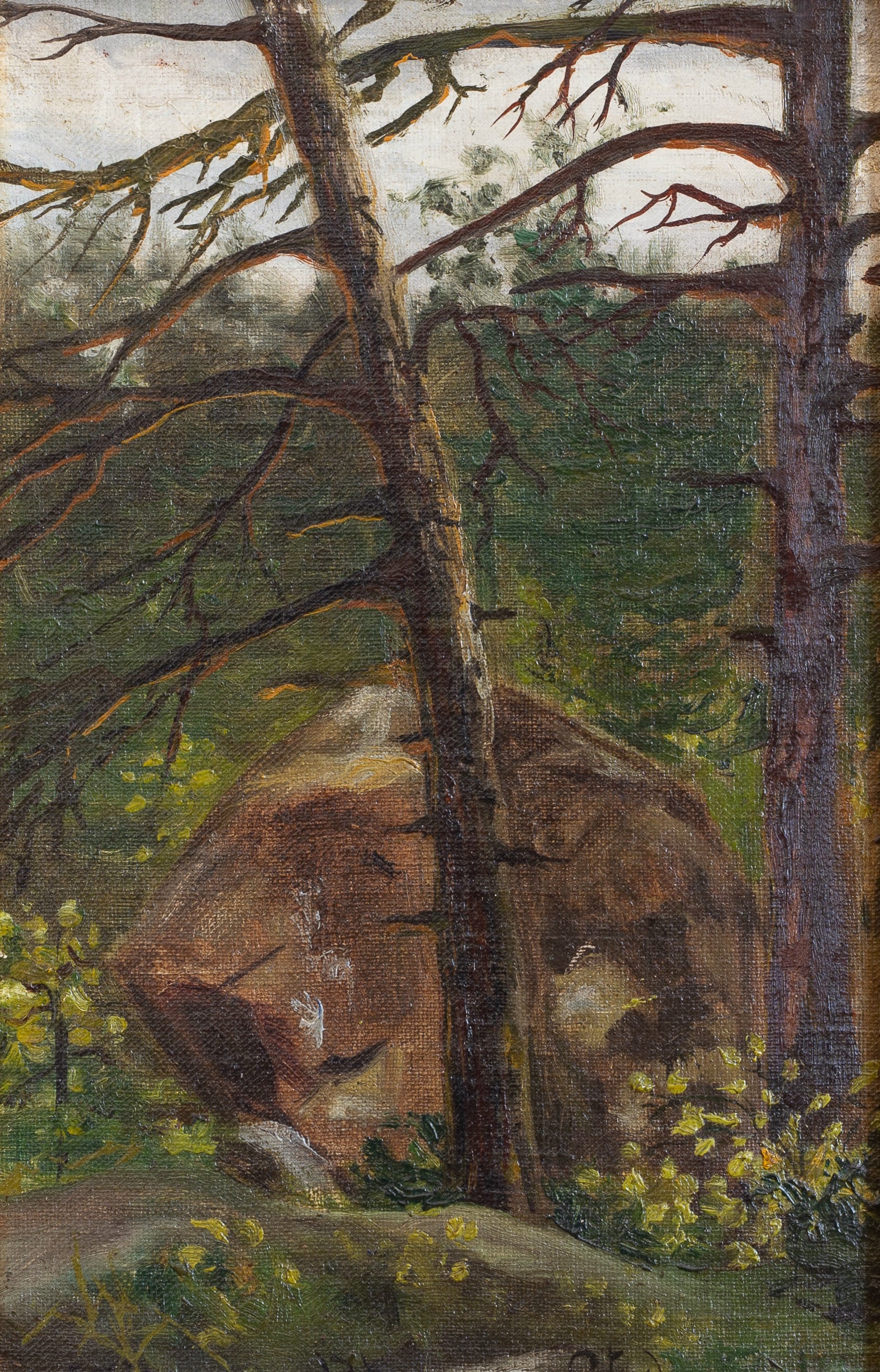 Original vintage landscape oil painting from Sweden