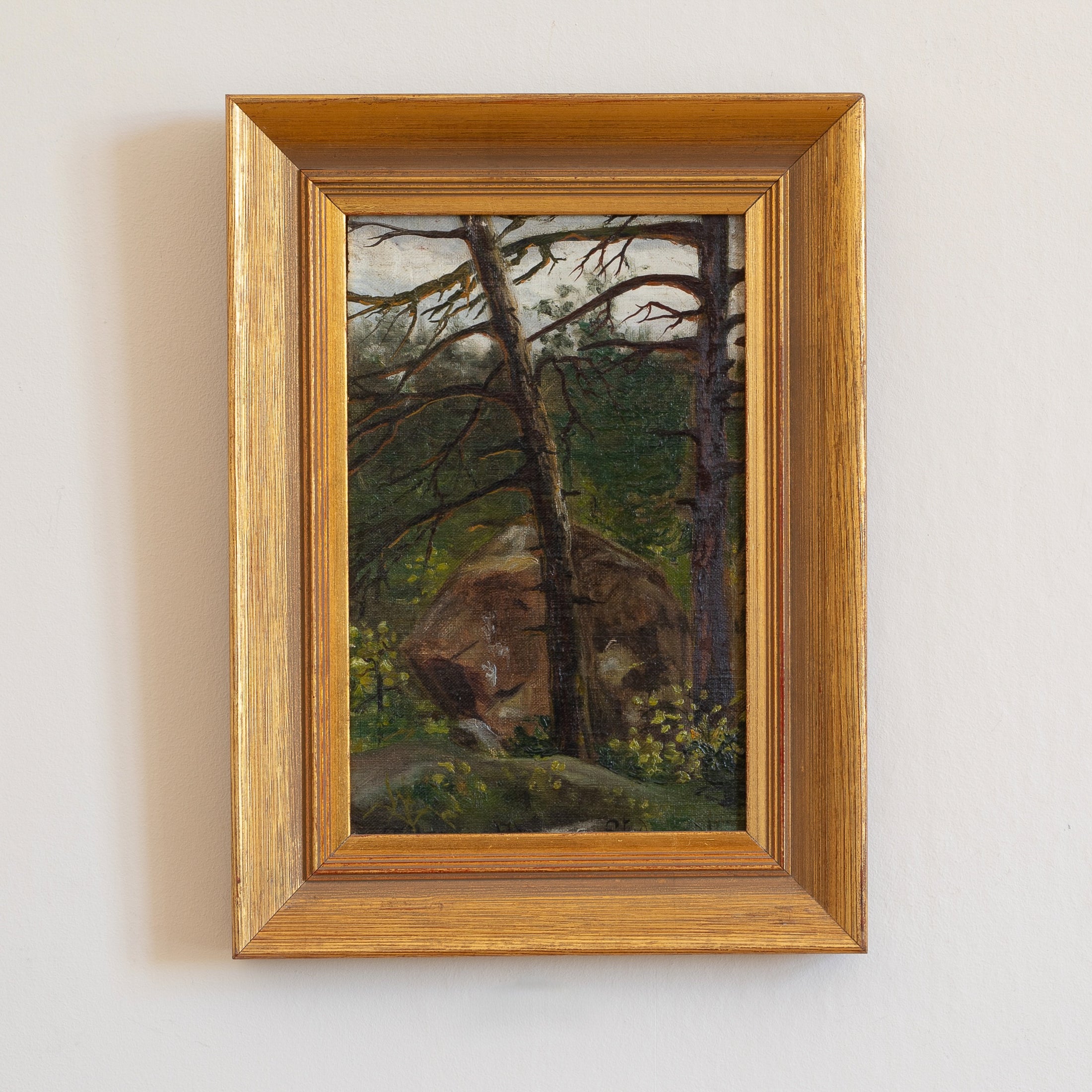 Original vintage landscape oil painting from Sweden