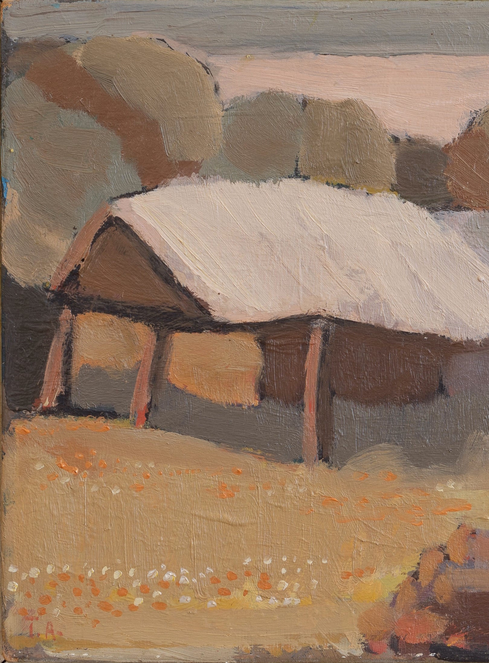 Original Mid Century Landscape Oil Painting from Sweden