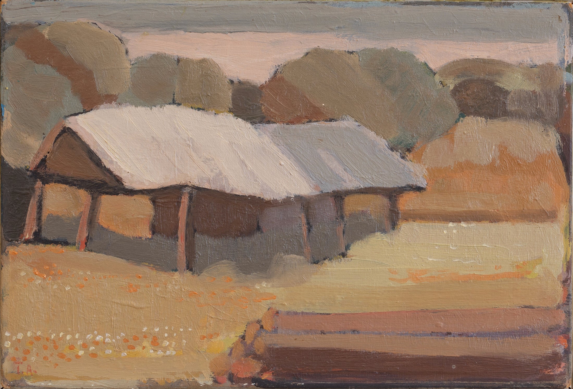Original Mid Century Landscape Oil Painting from Sweden