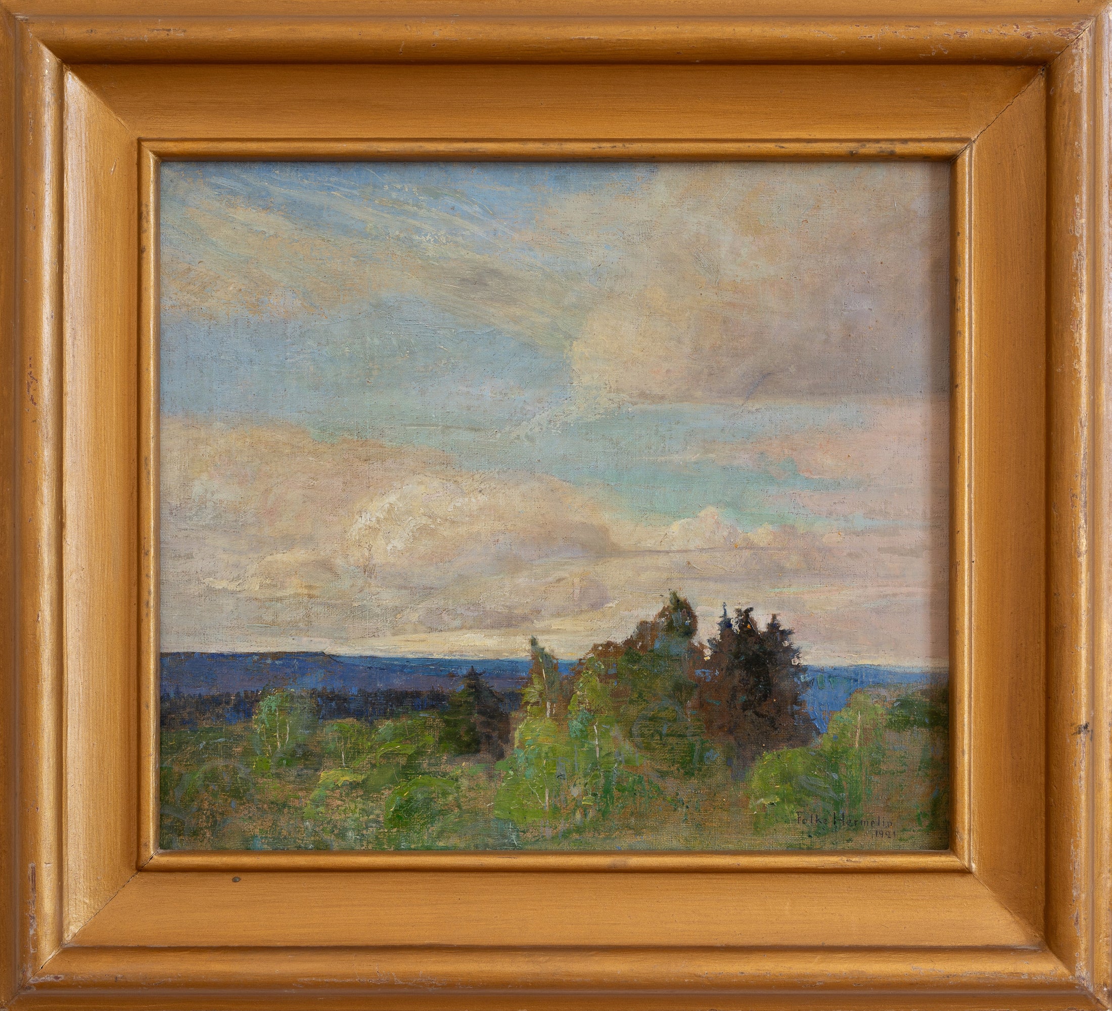 Original Vintage Landscape Oil Painting from Sweden