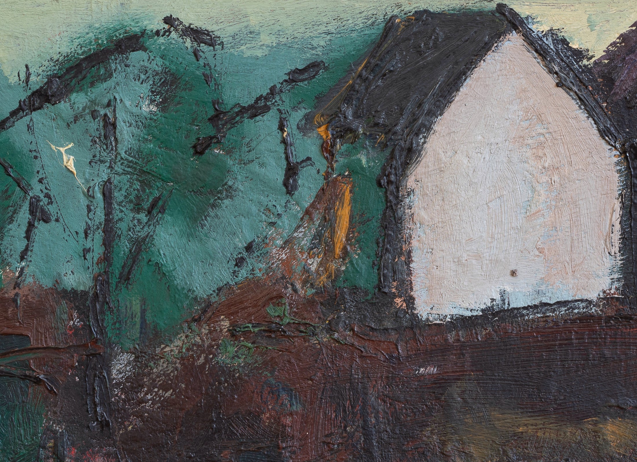 Original Mid Century Vintage Landscape Oil Painting From Sweden