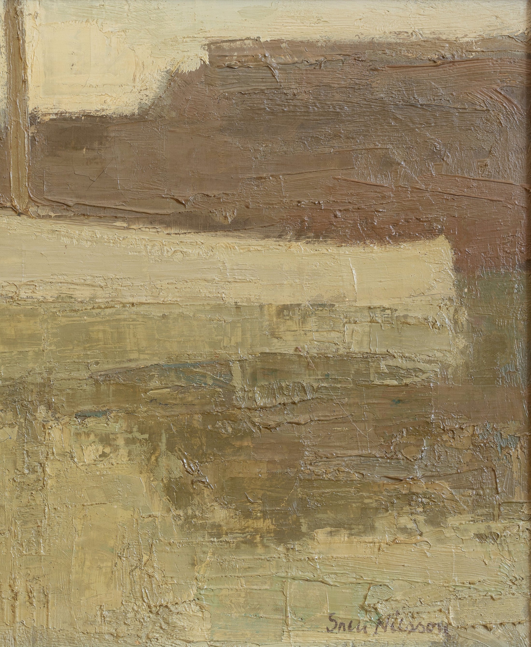 Mid Century Original Oil Painting From Sweden By S Nilsson