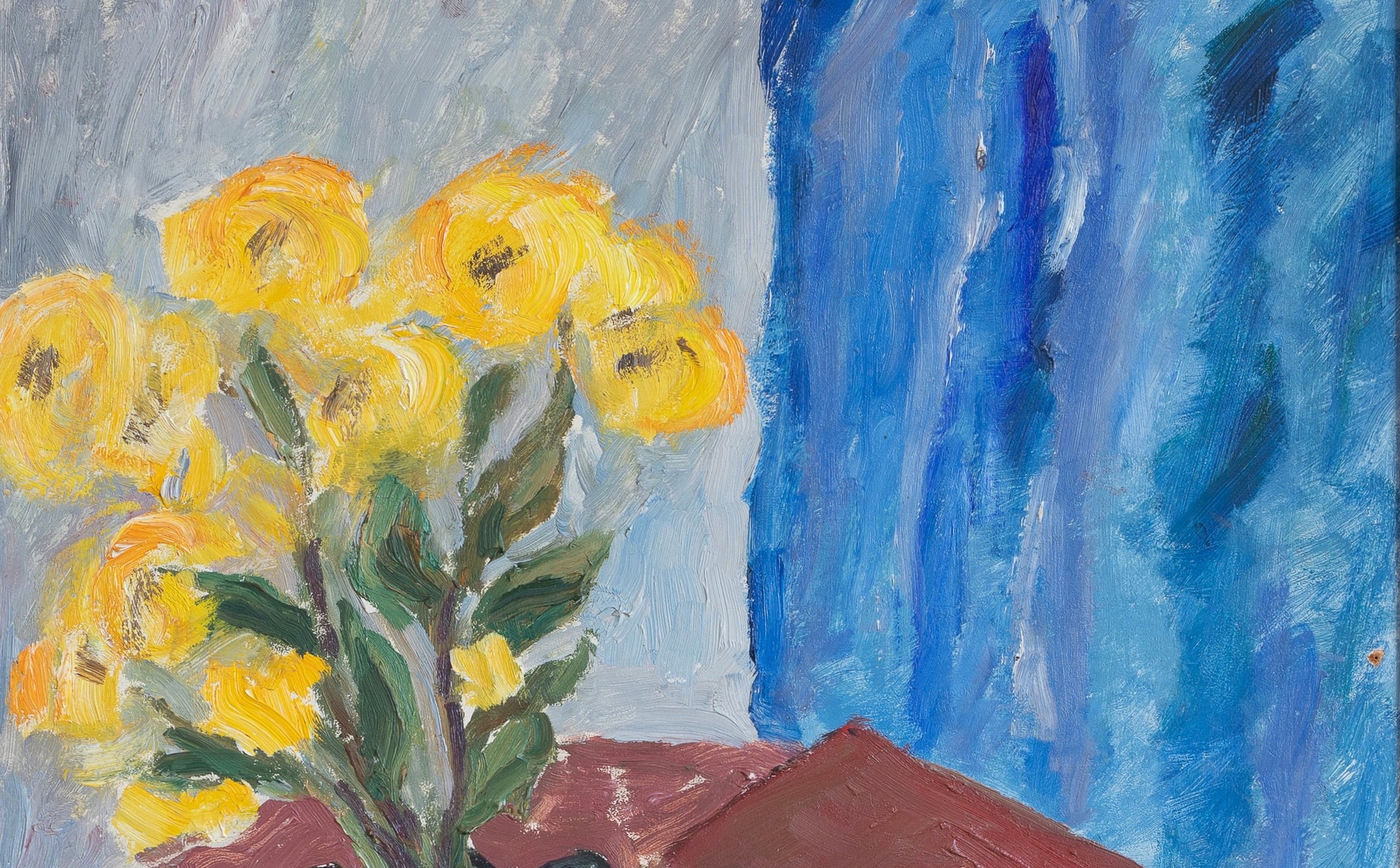 Mid Century Vintage Art Original Interior Painting from Sweden