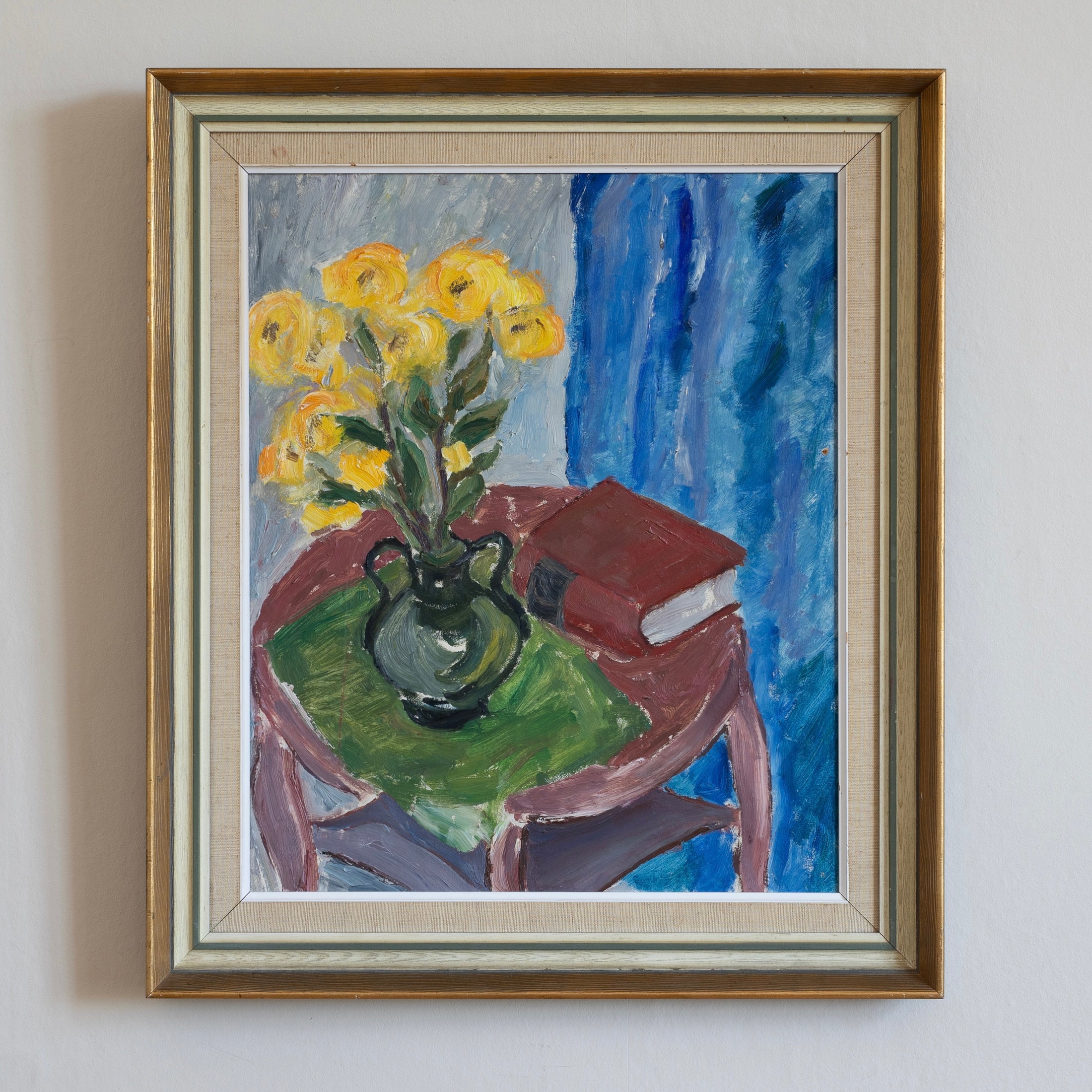 Mid Century Vintage Art Original Interior Painting from Sweden