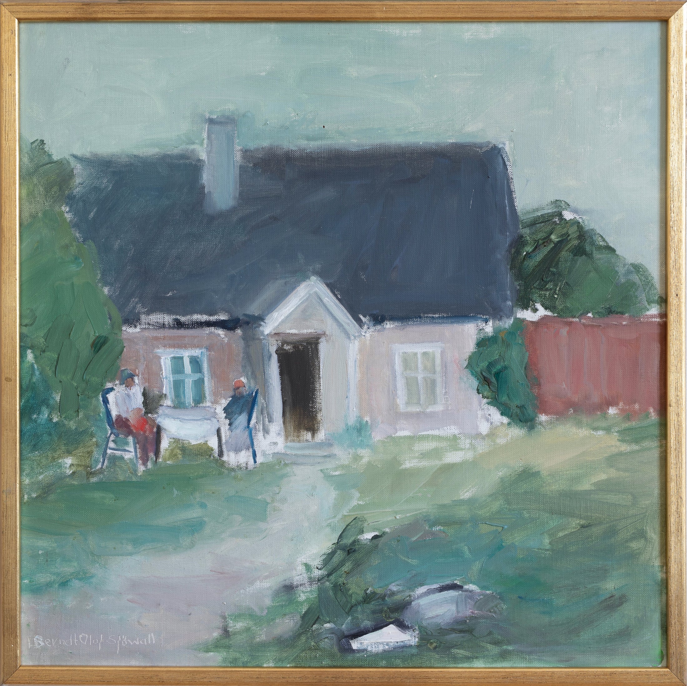 Charming Mid Century Original Oil Painting from Sweden
