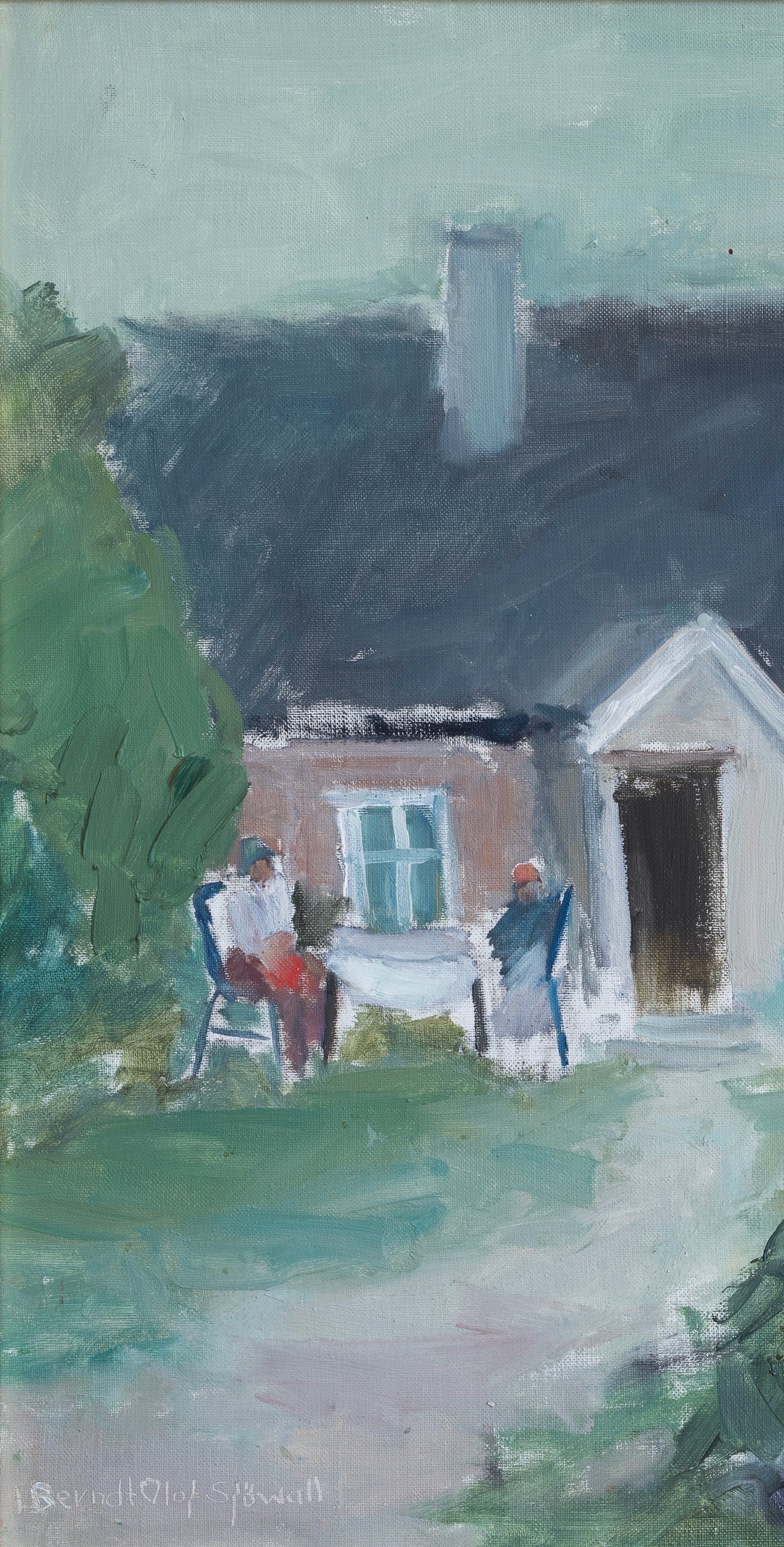 Charming Mid Century Original Oil Painting from Sweden