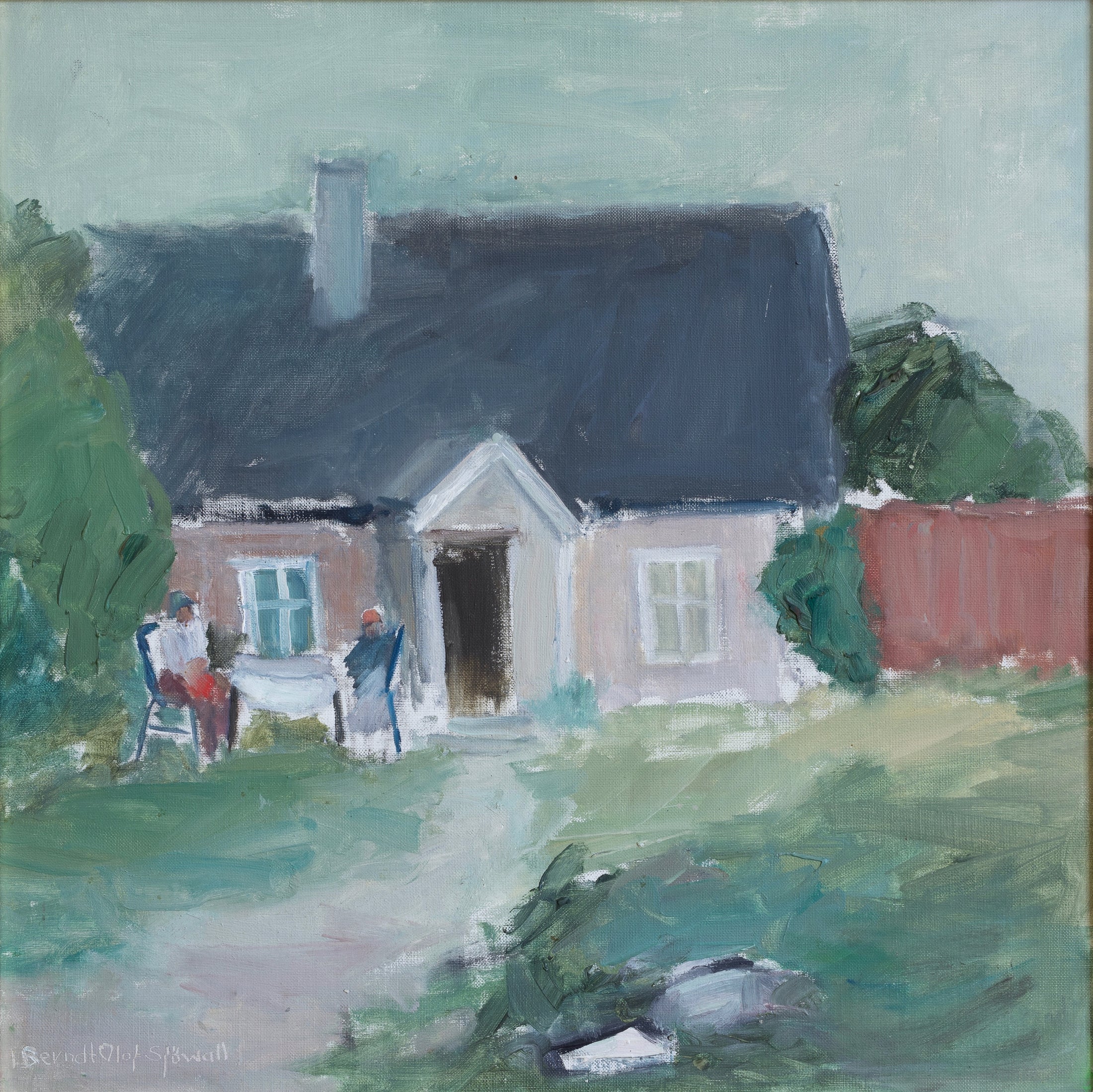 Charming Mid Century Original Oil Painting from Sweden