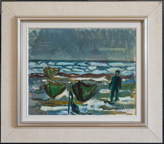 Vintage Art Room Mid Century Vintage Coast Oil Painting