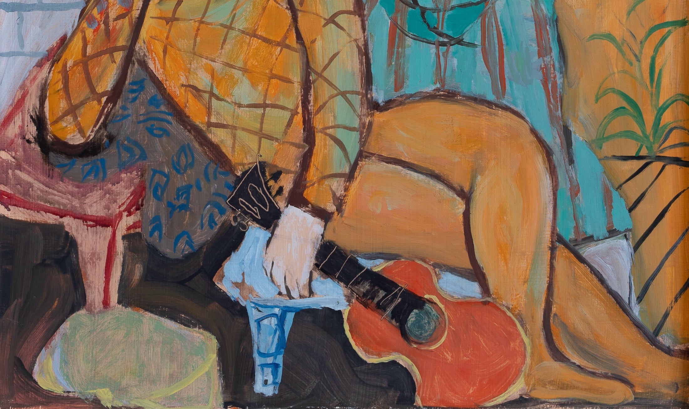 Mid Century Vintage Original Painting By G Karlmark Sweden
