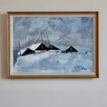 Load image into Gallery viewer, Mid Century Original Winterscape Oil Painting From Sweden by K Christensen
