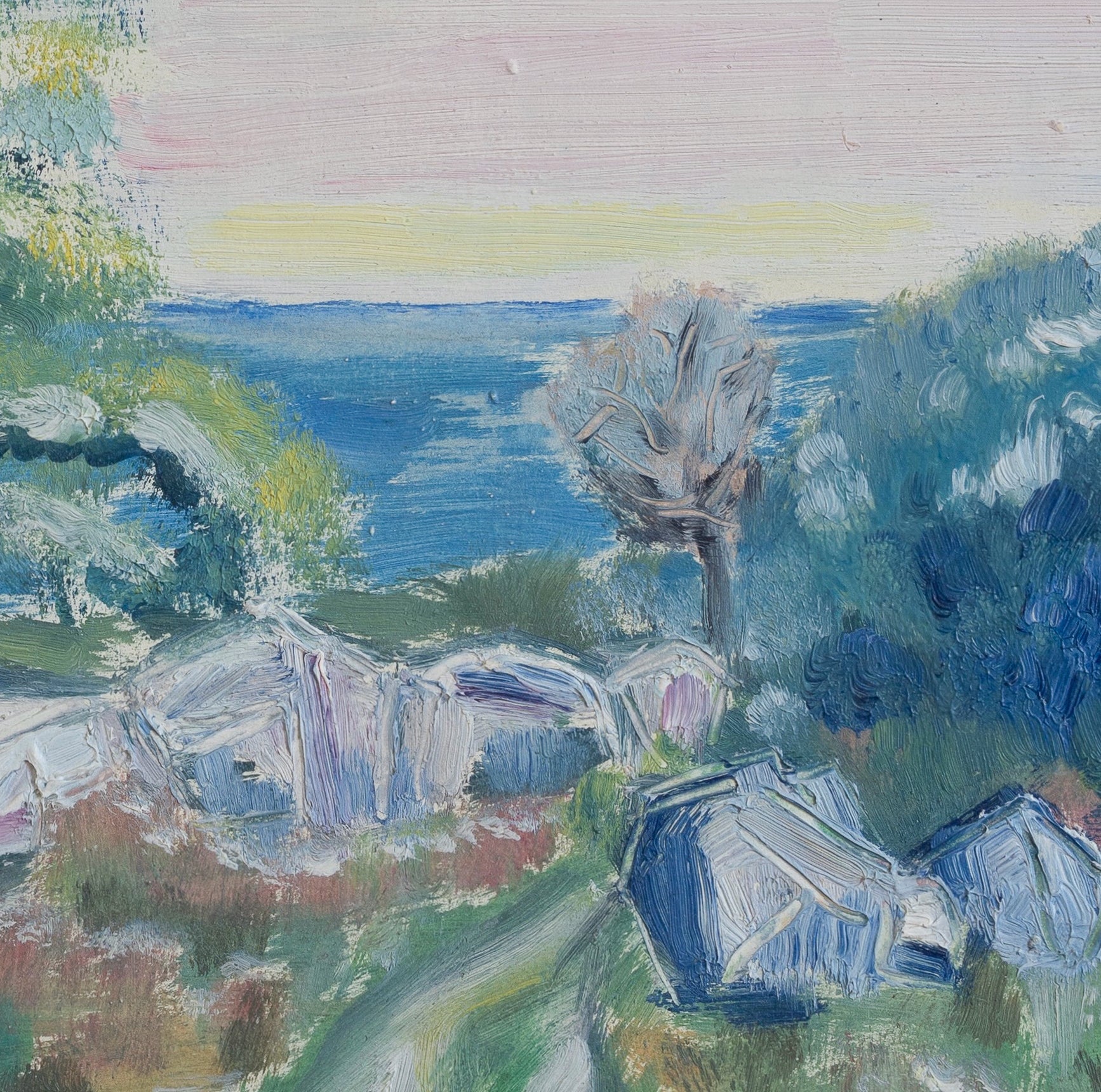 Vintage Art Original Coastal Oil Painting from Sweden