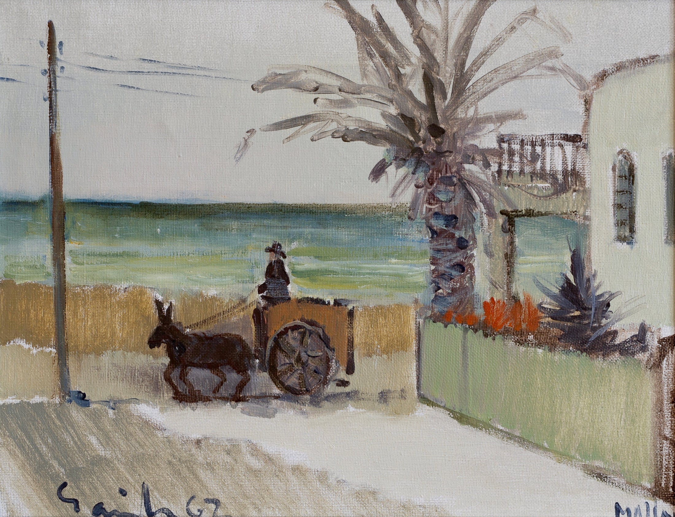 Vintage Art Room Original Oil Painting from Sweden by T Gavik