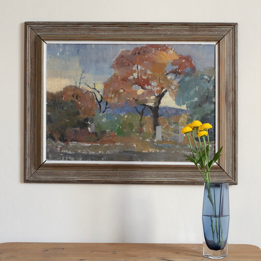 Colorful Swedish Vintage Original Landscape Oil Painting