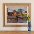 Load image into Gallery viewer, Original Vintage Mid Century Harbor Oil Painting From Sweden
