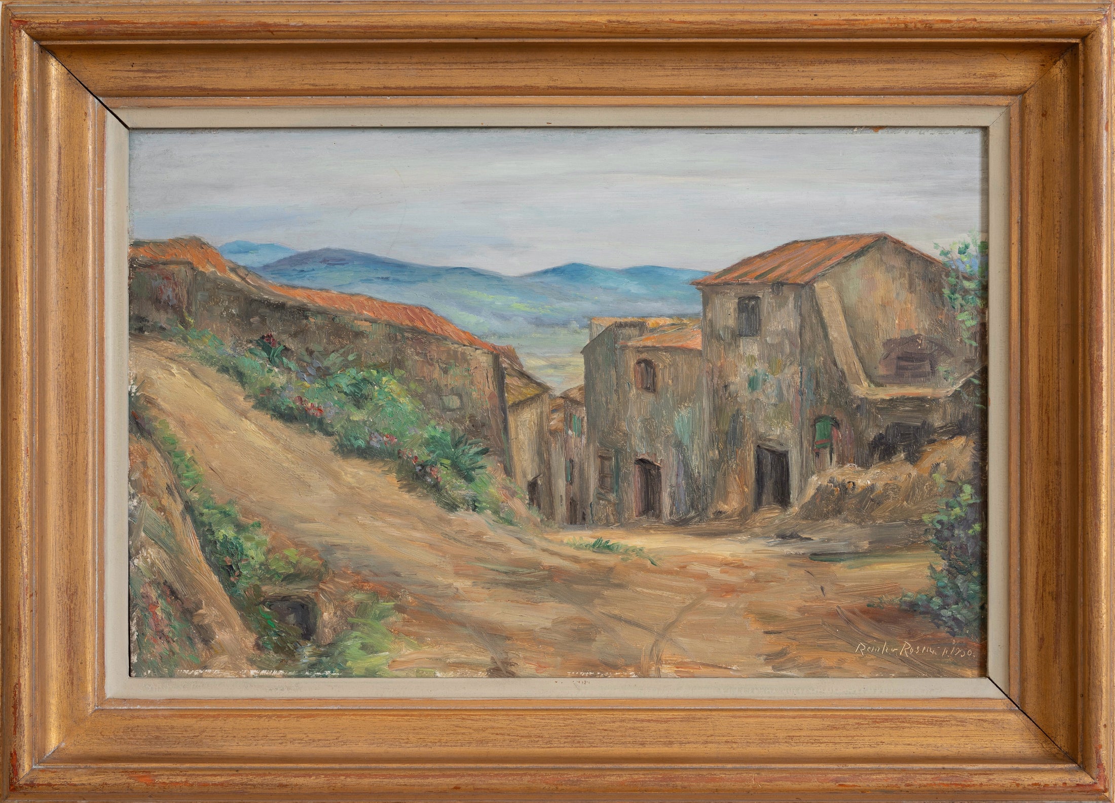 Vintage Mid Century Landscape Oil Painting From Sweden 1950