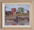 Load image into Gallery viewer, Original Vintage Mid Century Harbor Oil Painting From Sweden
