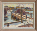 Load image into Gallery viewer, Vintage Art Mid Century Cityscape Oil Painting From Sweden
