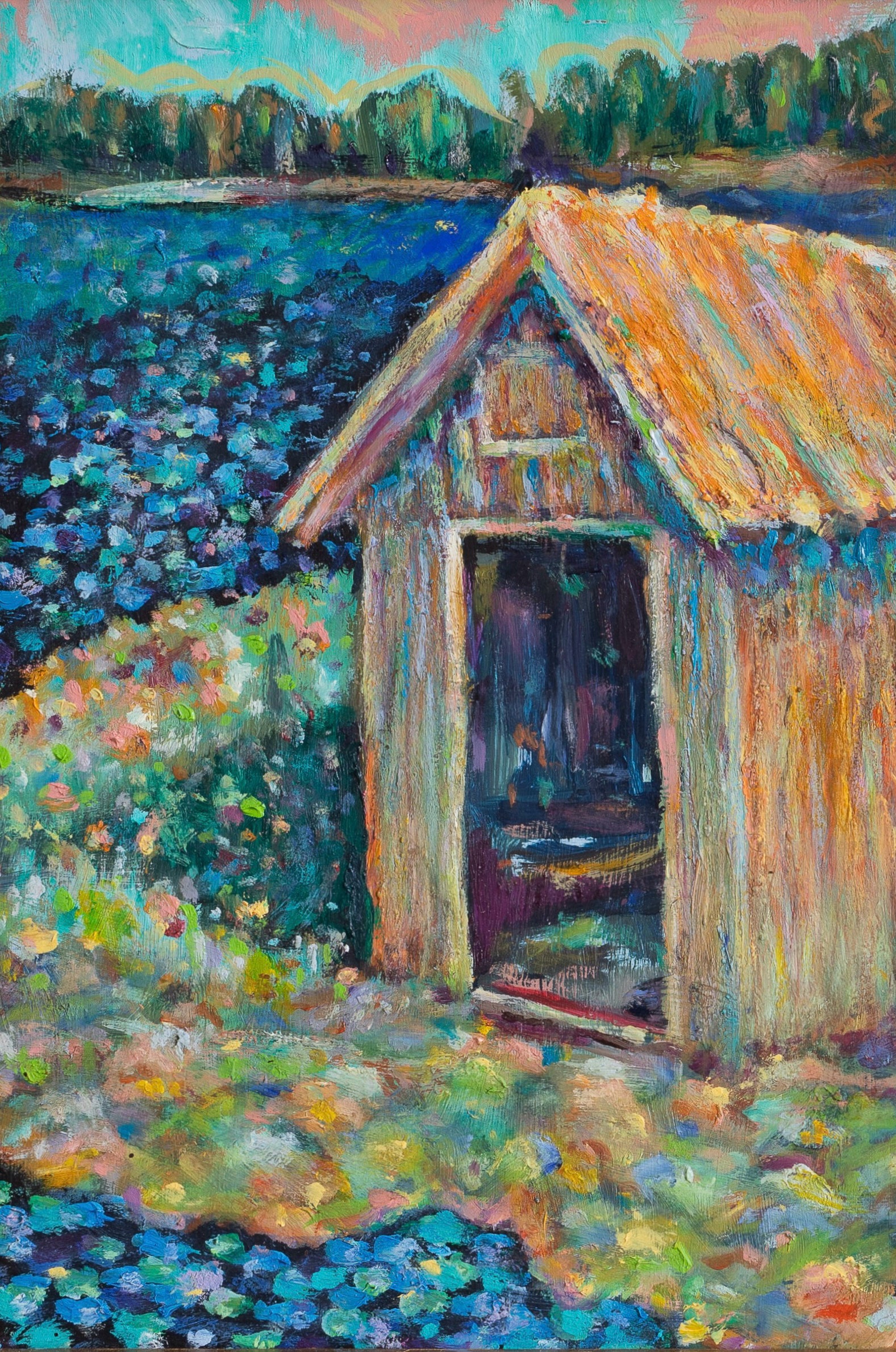 Affordable Art Mid Century Vintage Original Oil Painting  from Sweden
