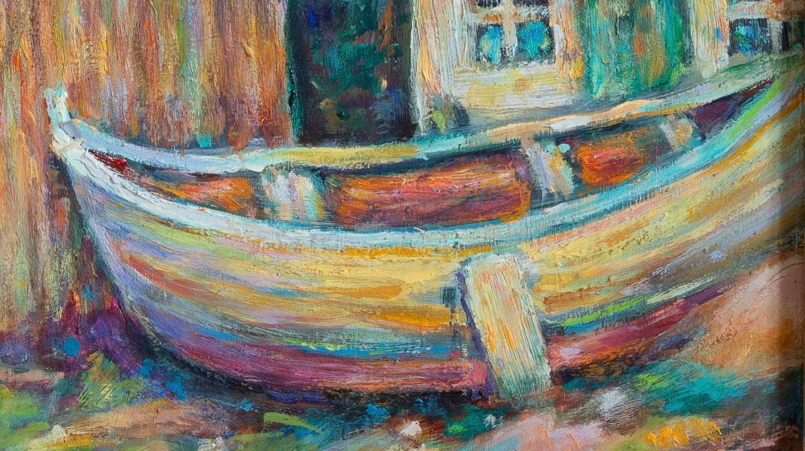Affordable Art Mid Century Vintage Original Oil Painting  from Sweden