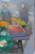 Load image into Gallery viewer, Colorful Vintage Oil Painting of Outdoor Market from Sweden
