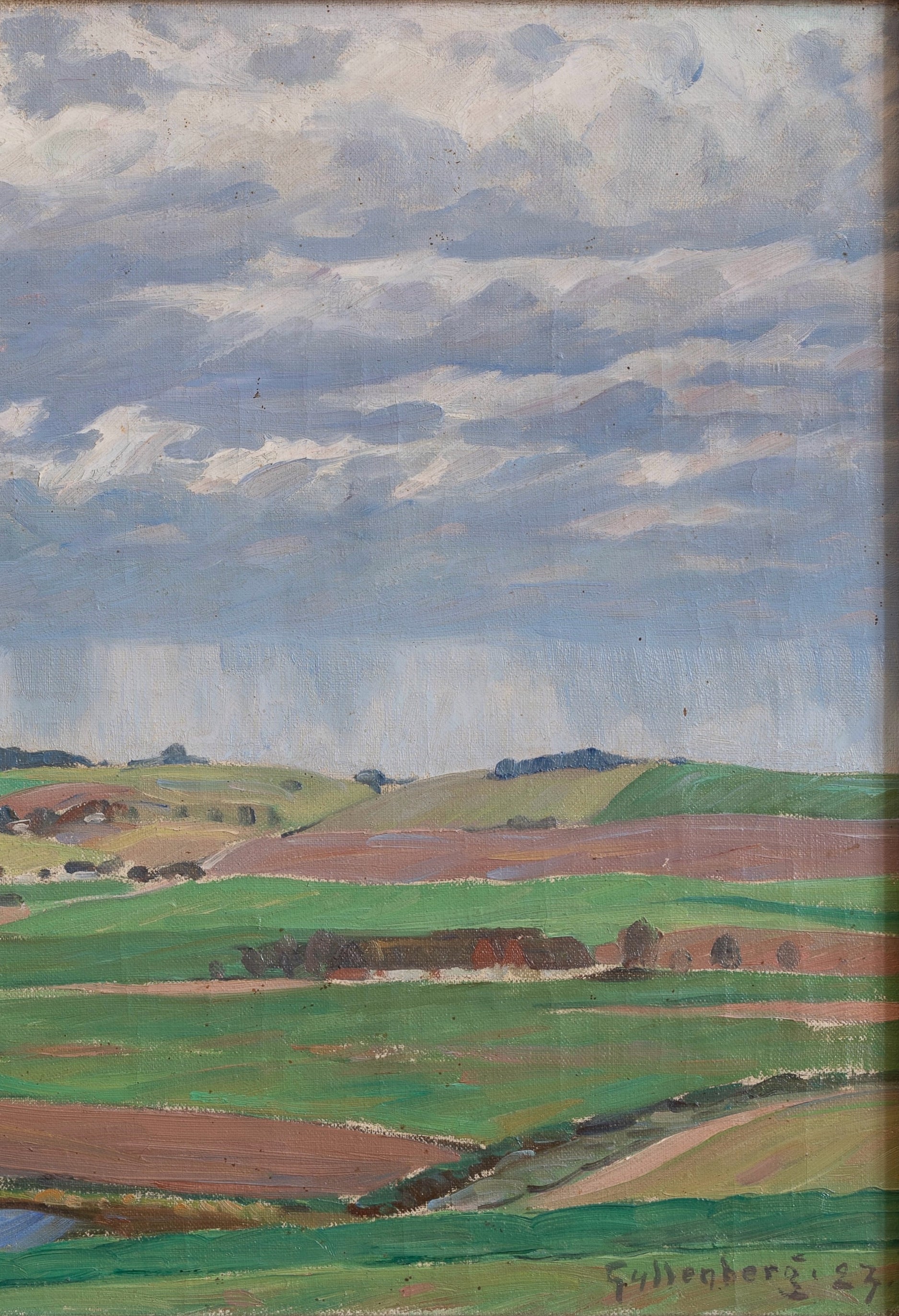 Vintage Art Room Original Landscape Oil Painting from Sweden