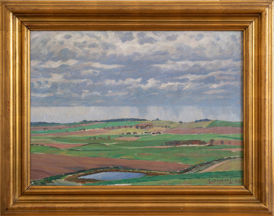 Vintage Art Room Original Landscape Oil Painting from Sweden