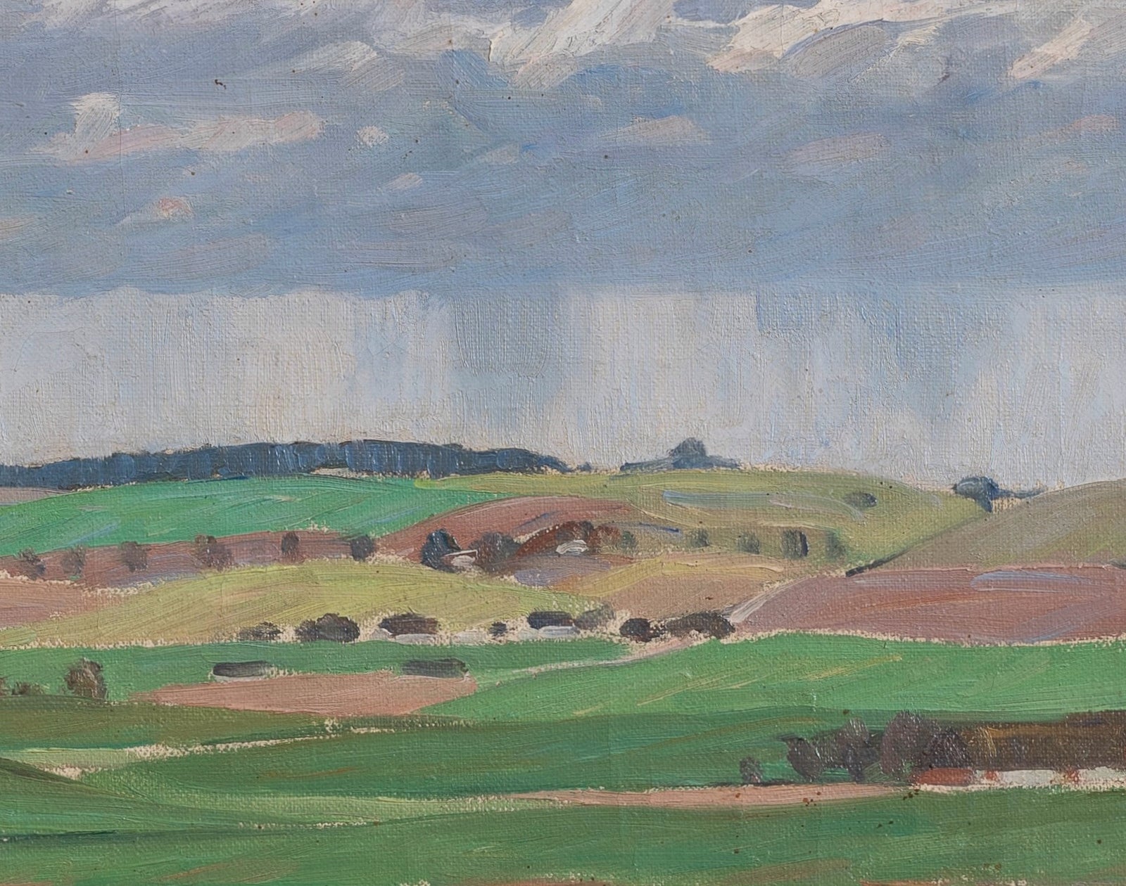 Vintage Art Room Original Landscape Oil Painting from Sweden