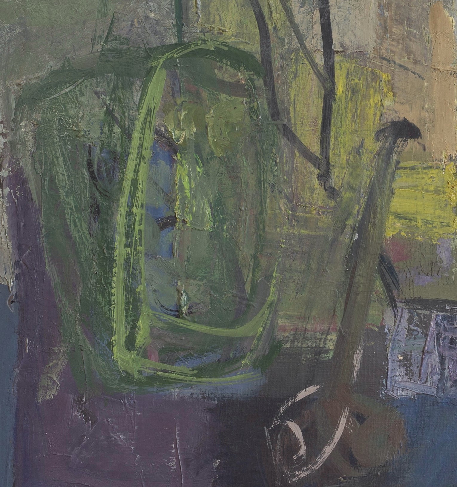 Vintage Art Mid Century Abstract Oil Painting 1965