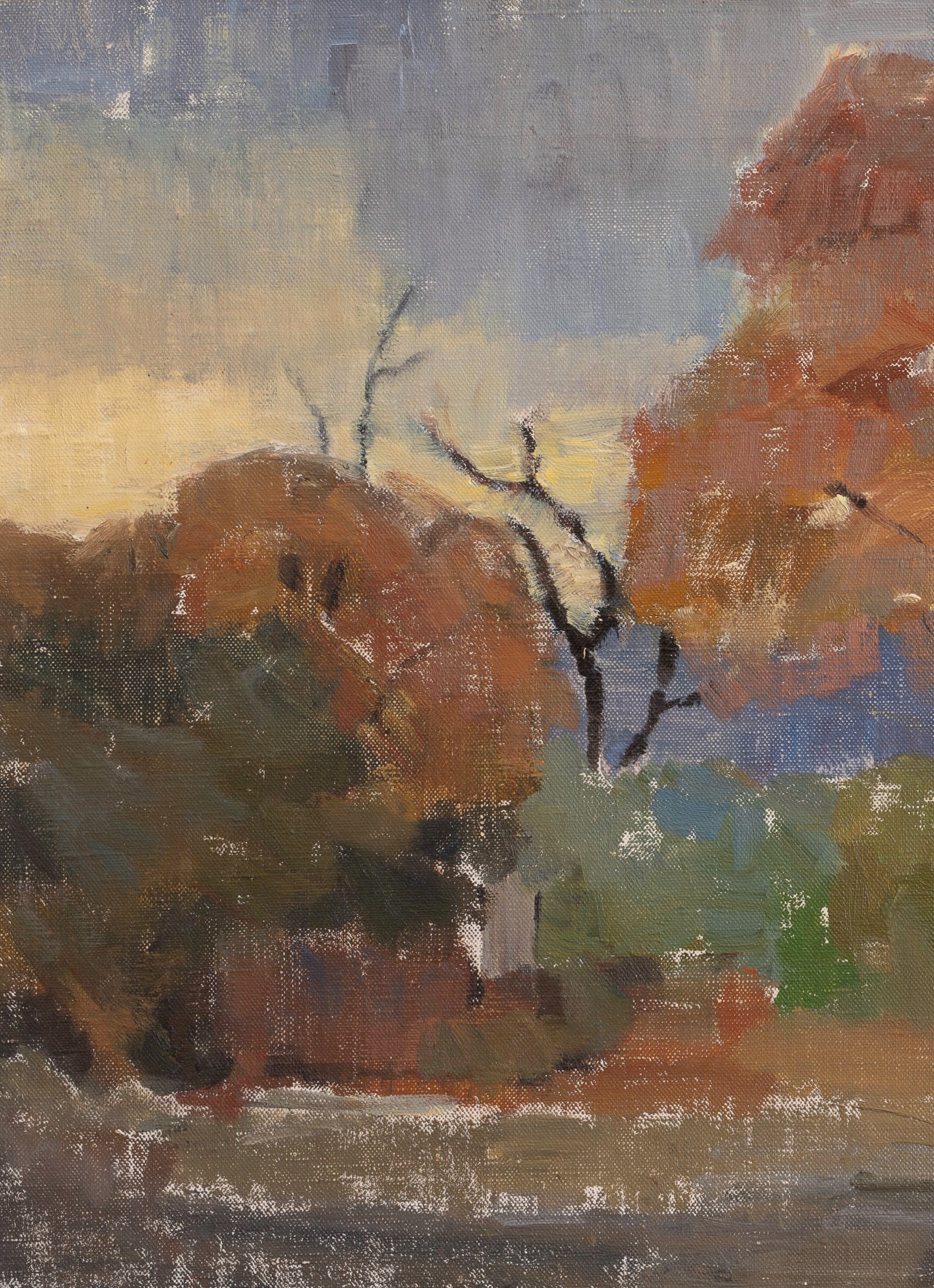 Colorful Swedish Vintage Original Landscape Oil Painting