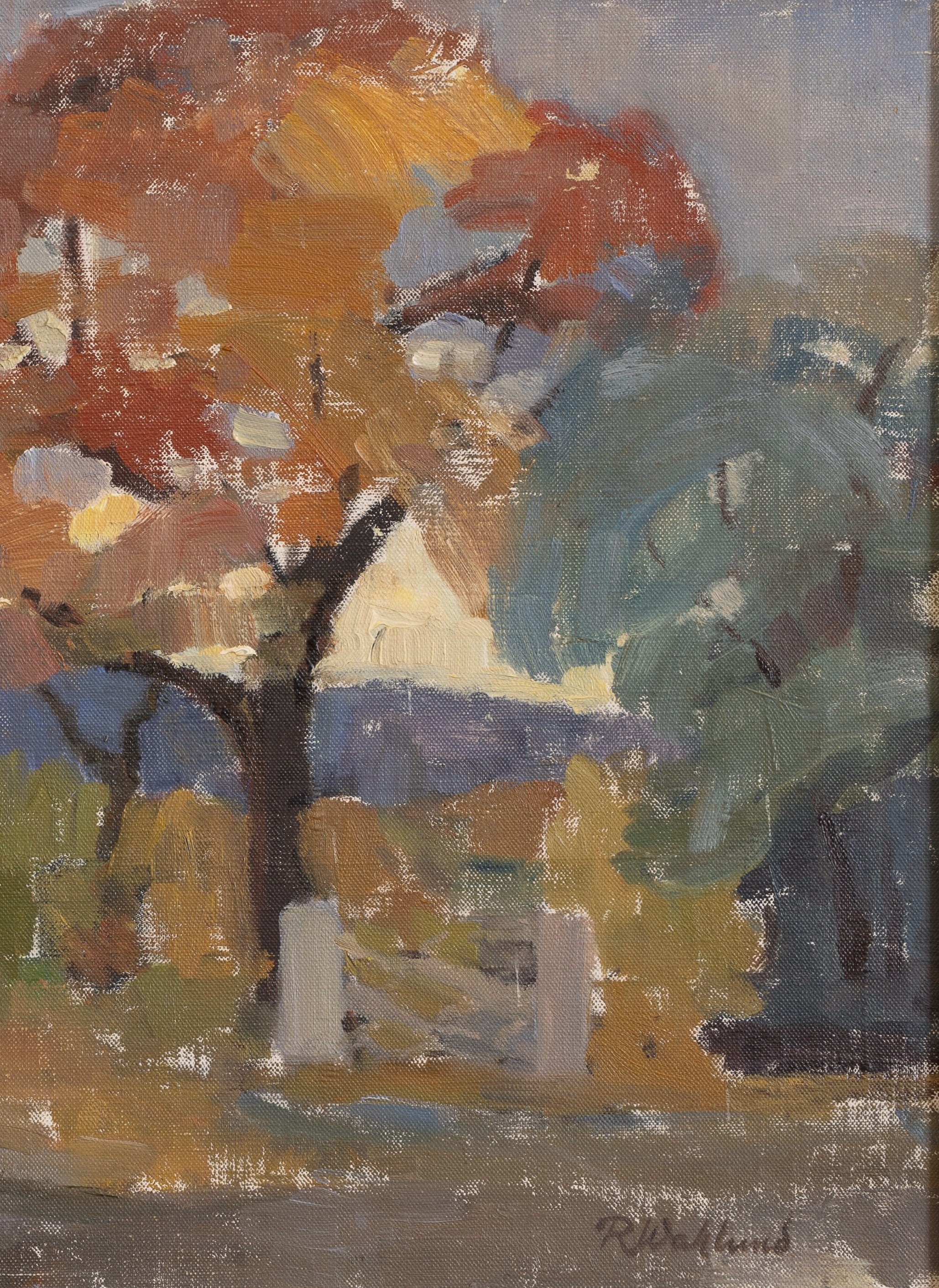 Colorful Swedish Vintage Original Landscape Oil Painting