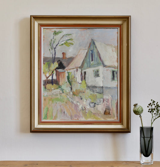 Vintage Art Room Mid Century Farmhouse Oil Painting