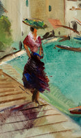 Load image into Gallery viewer, Mid Century Original Coastal Oil Painting
