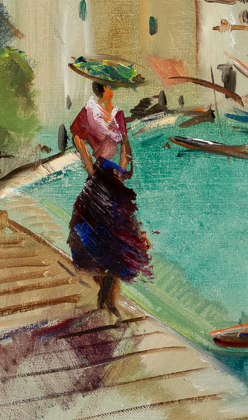 Mid Century Original Coastal Oil Painting