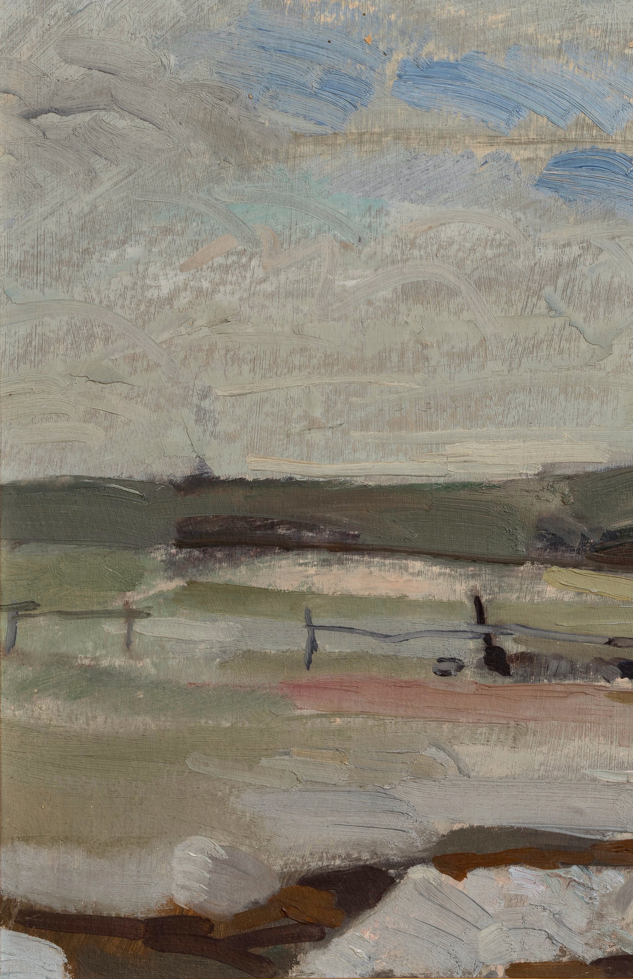 Vintage Original Mid Century Coastal Oil Painting from Sweden