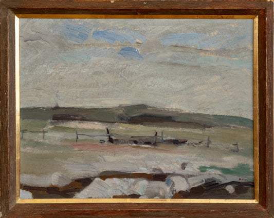 Vintage Original Mid Century Coastal Oil Painting from Sweden