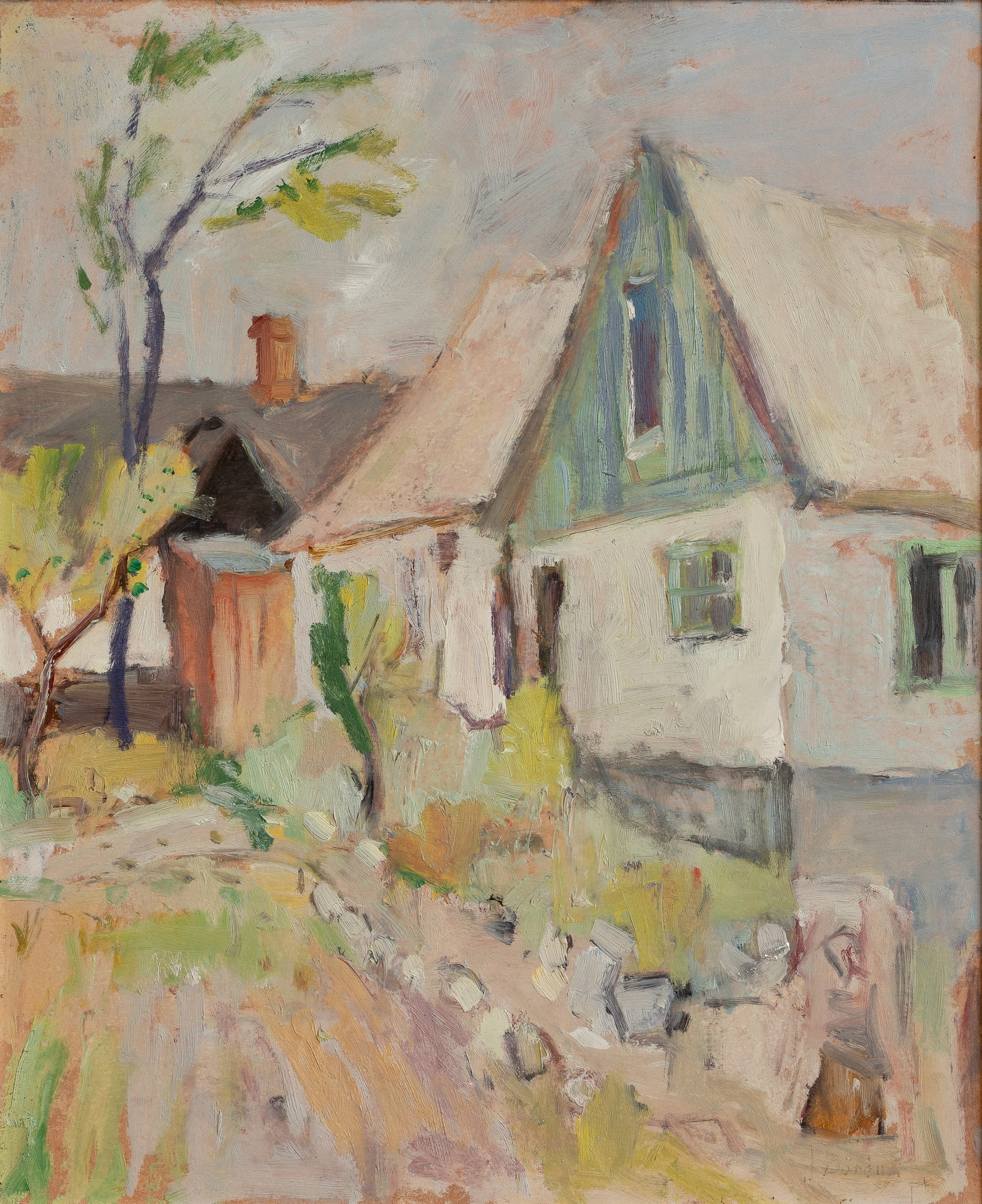 Vintage Art Room Mid Century Farmhouse Oil Painting